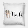 Hannahs Nails Logo Throw Pillow Official Nail Technician Merch