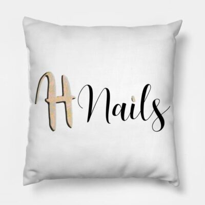 Hannahs Nails Logo Throw Pillow Official Nail Technician Merch