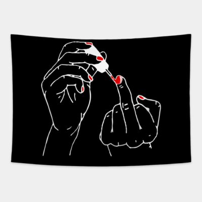 Painted Middle Finger Nail Tapestry Official Nail Technician Merch