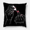 Painted Middle Finger Nail Throw Pillow Official Nail Technician Merch