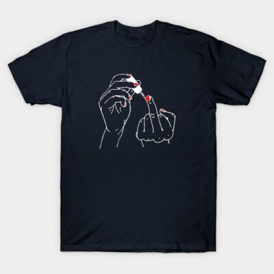 Painted Middle Finger Nail T-Shirt Official Nail Technician Merch