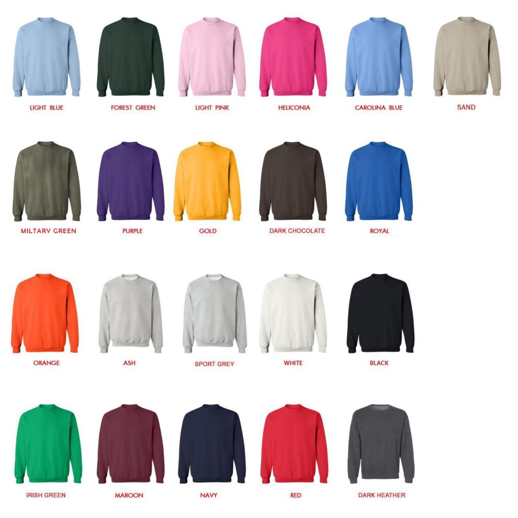 sweatshirt color chart - Nail Technician Gifts