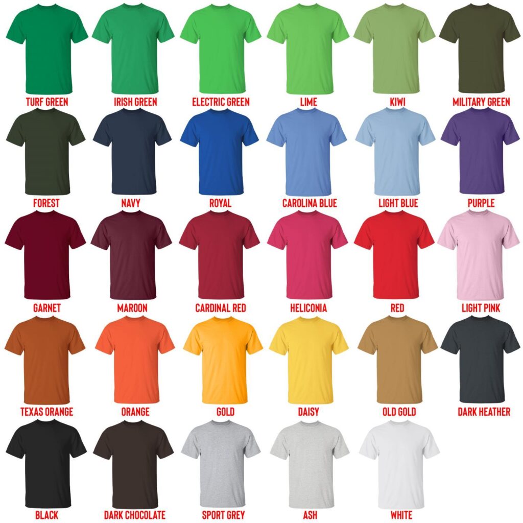 t shirt color chart - Nail Technician Gifts