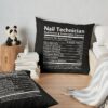 Nail Technician Throw Pillow Official Nail Technician Merch