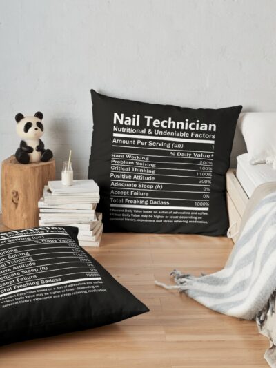 Nail Technician Throw Pillow Official Nail Technician Merch