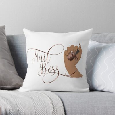 Nail Boss, Nail Technician, Manicure, Nail Tech Throw Pillow Official Nail Technician Merch