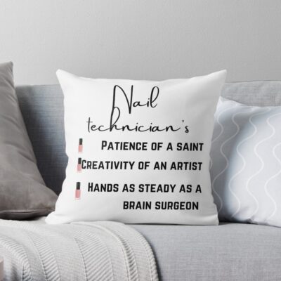 Nail Technician - Funny Throw Pillow Official Nail Technician Merch