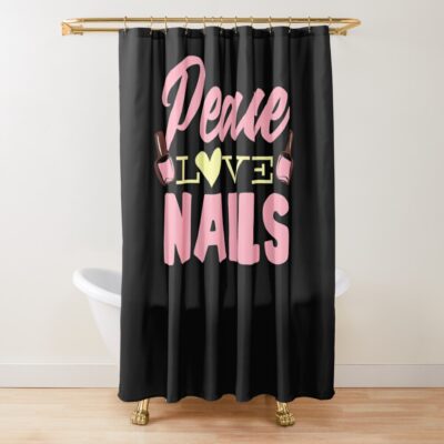 Nail Technician Nail Art Manicure Nail Salon, Nail Polish Shower Curtain Official Nail Technician Merch