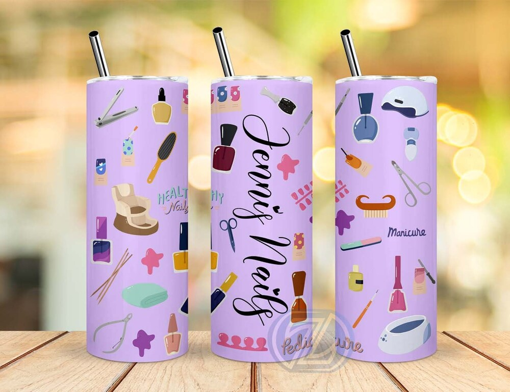 Personalized Nail Technician Purple Tumbler