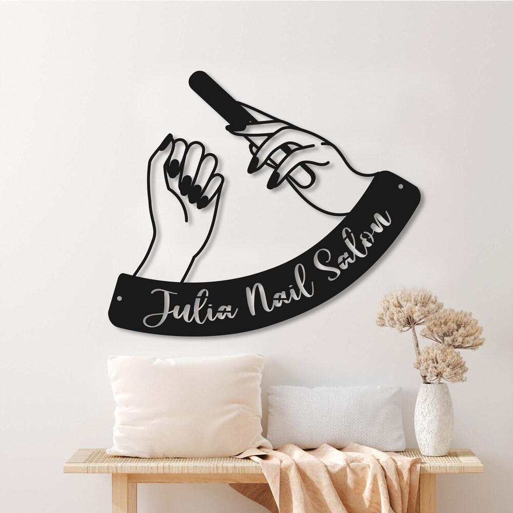 Personalized Nail Technician Wall Decor Metal Sign